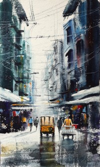 Zahid Ashraf, 11 x 20 Inch, Water Color on Paper, Cityscape Painting, AC-ZHA-001